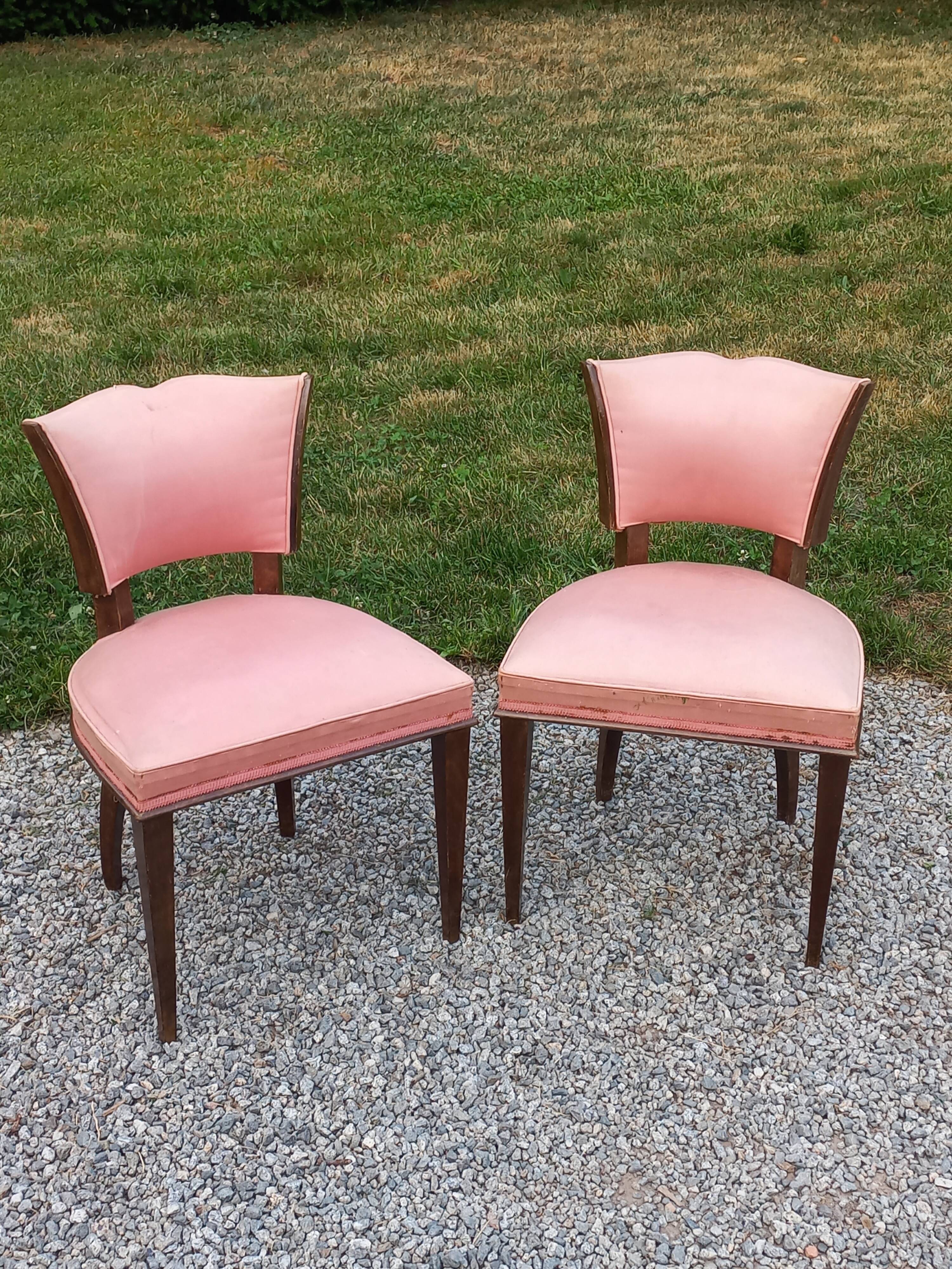 Pair of vintage low-backed bedroom chairs from the 1930s/1950s