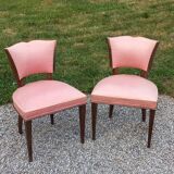 Paire de chaises de chambre vintage à dossier bas des années 30/50