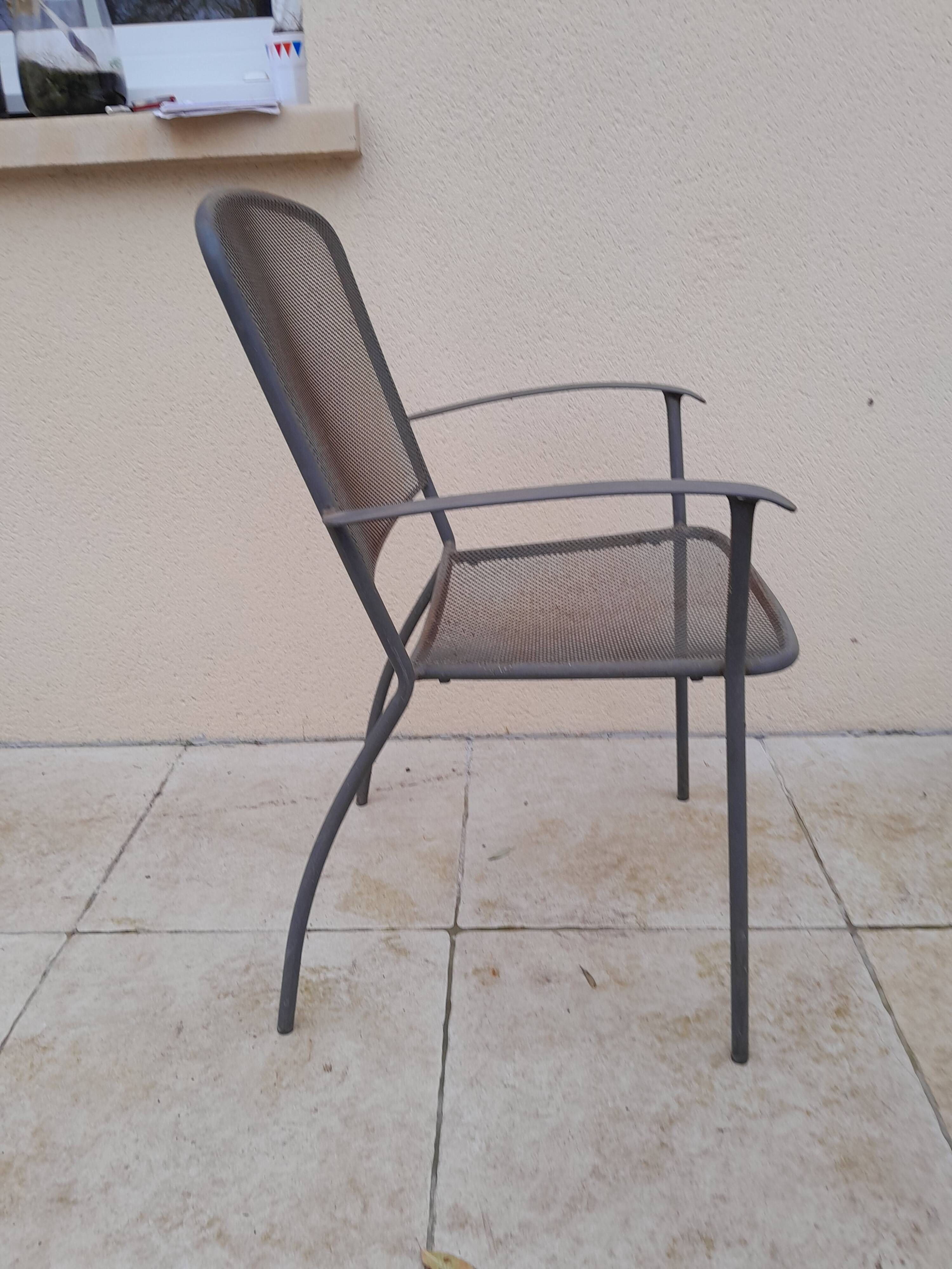 6 vintage garden armchairs iron metal chairs