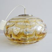 Murano glass pendant lamp by Doria Leuchten, oval amber glass pendant lamp