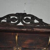 Large wall-mounted coat rack in solid brown pine, antique style circa 1900, height 210 cm.