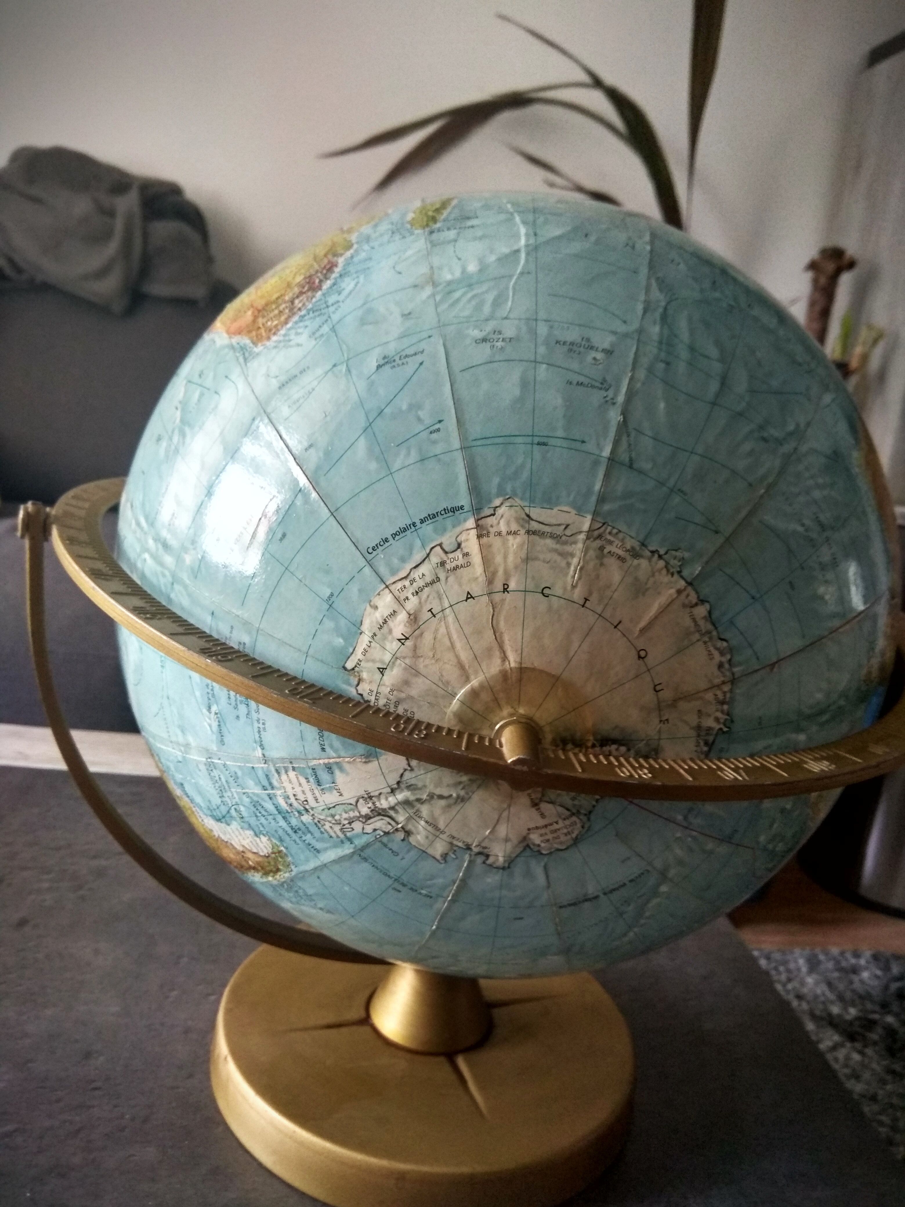 Vintage globe 60 scan globe a/s replogle 1960 Denmark (rotatable 360 °)