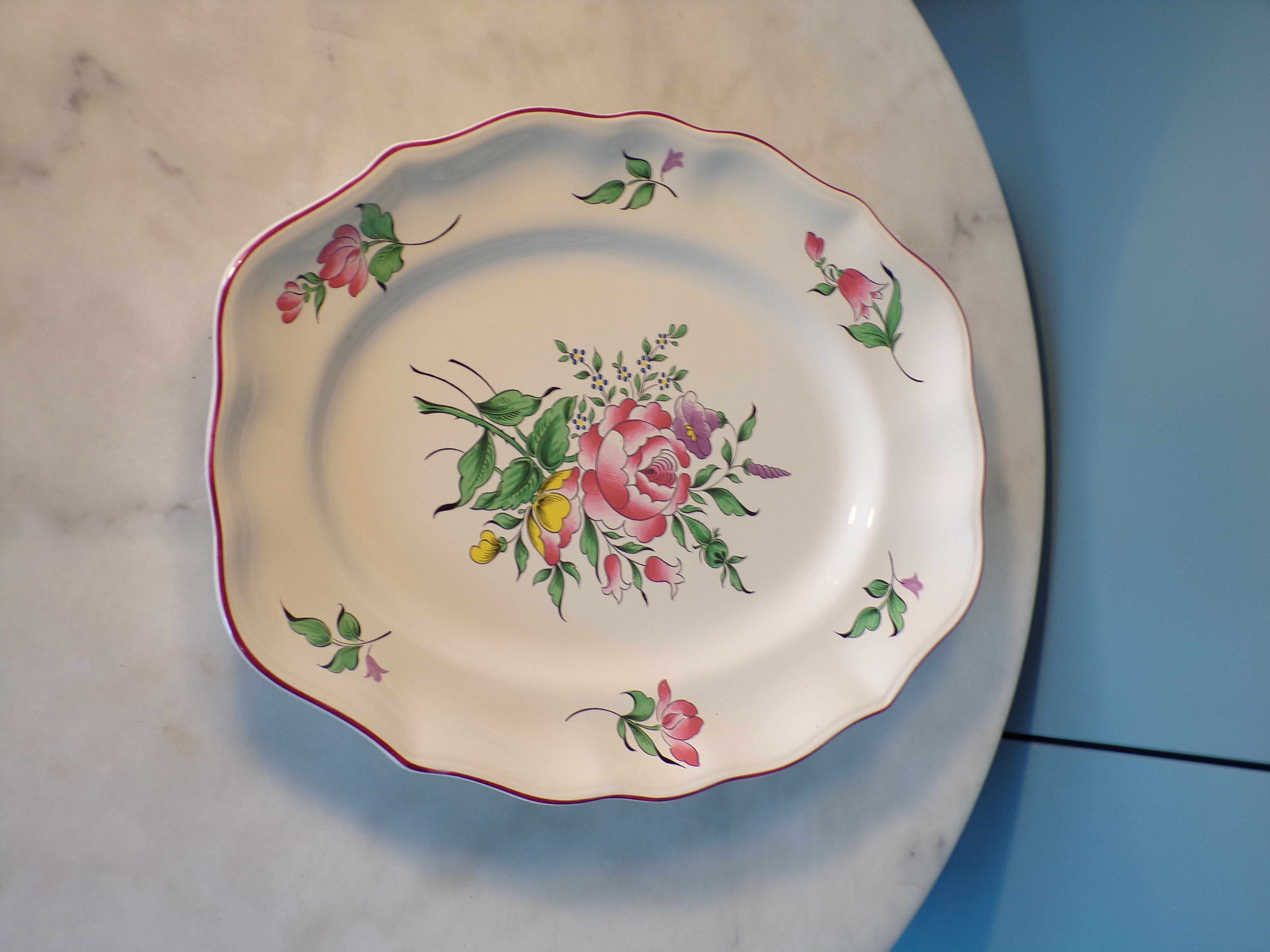 Oval plate Lunéville KG lantern 27x37cm