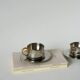 Duo of double-walled stainless steel espresso cups Made in Italy, Design 1970