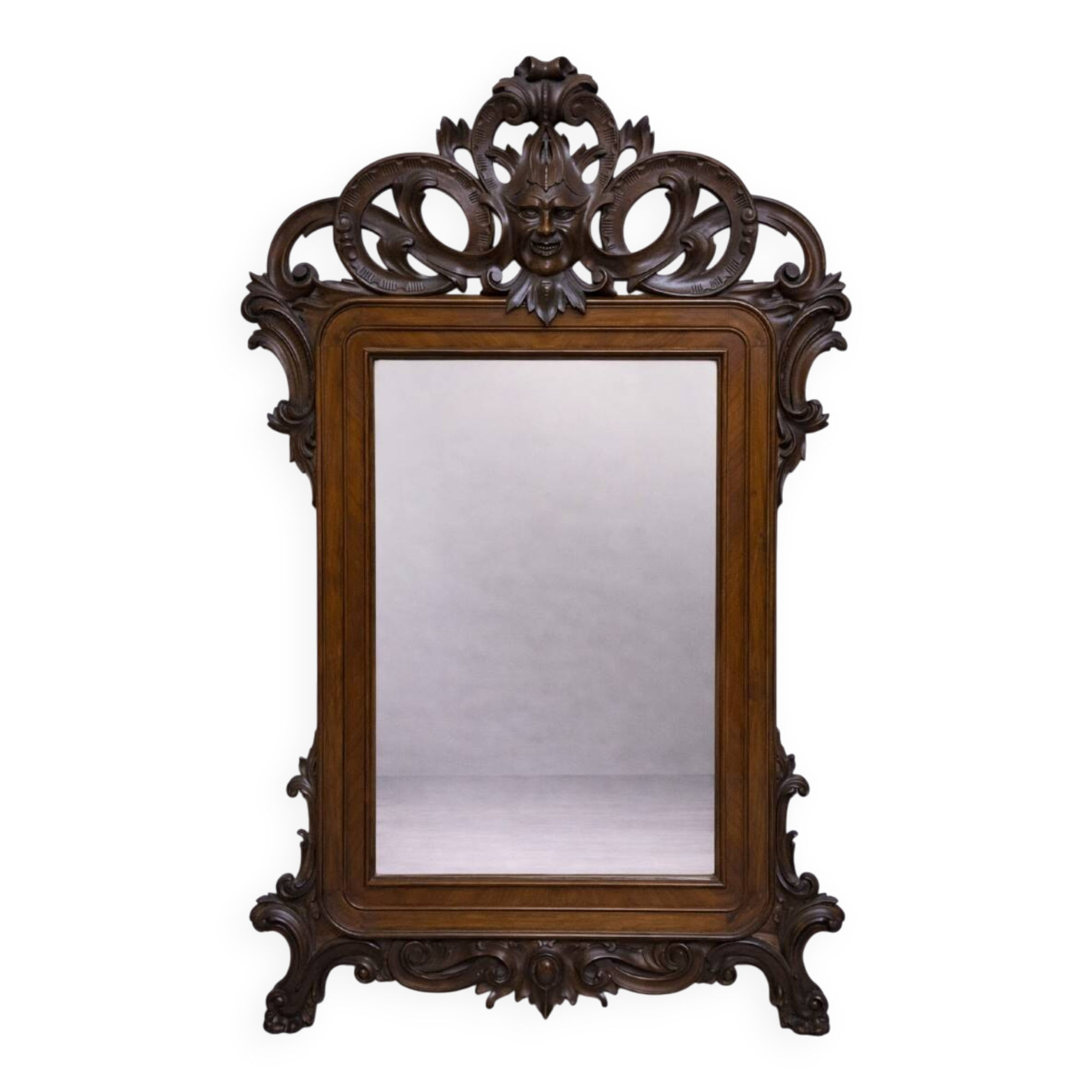 Very important carved wooden mirror, dating from the 19th century, Napoleonic III period.