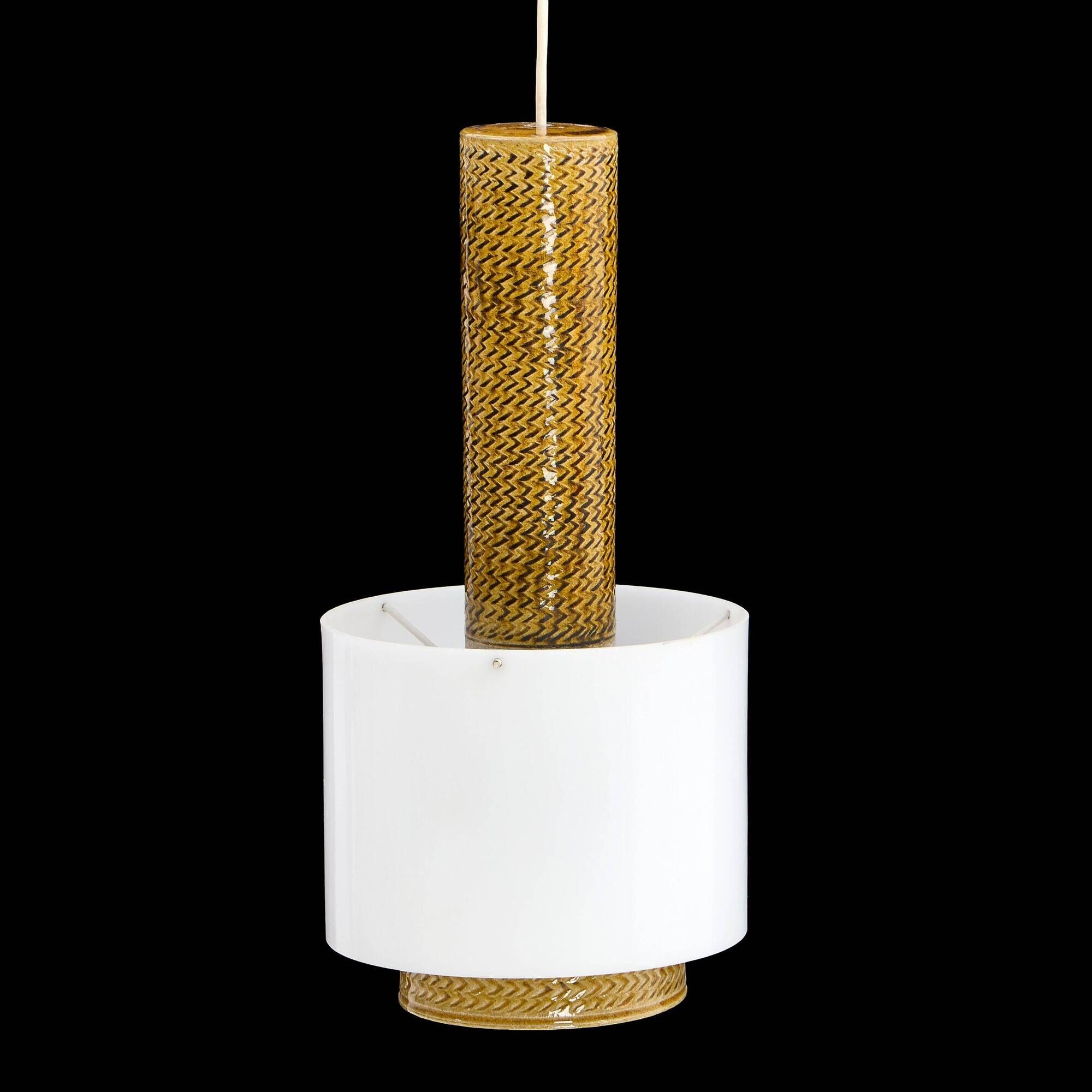 Nils Kahler rare suspended lamp in ceramic by Herman A. Kähler, Denmark, 1960.