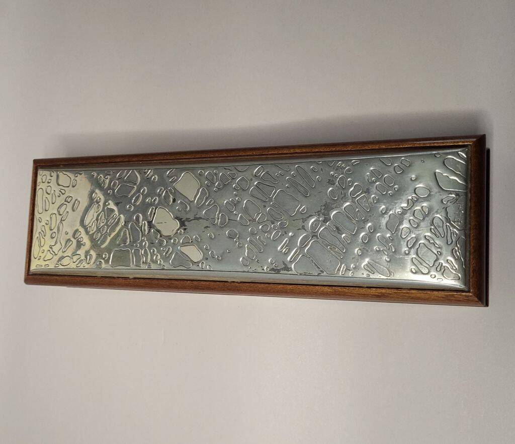 Italian Zeta Studio D'Arte Silver wooden Box w/ Sterling Silver Top