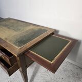 Bureau plat double face en acajou, style Louis XVI – XIXᵉ siècle