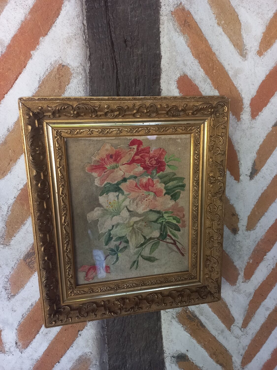 Watercolor painting bouquet of flowers