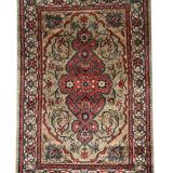 Bold Traditional Indian Area Rug Handmade Oriental Wool Carpet 123x193cm