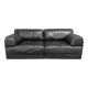 Vintage black leather sofa / daybed, 1970s