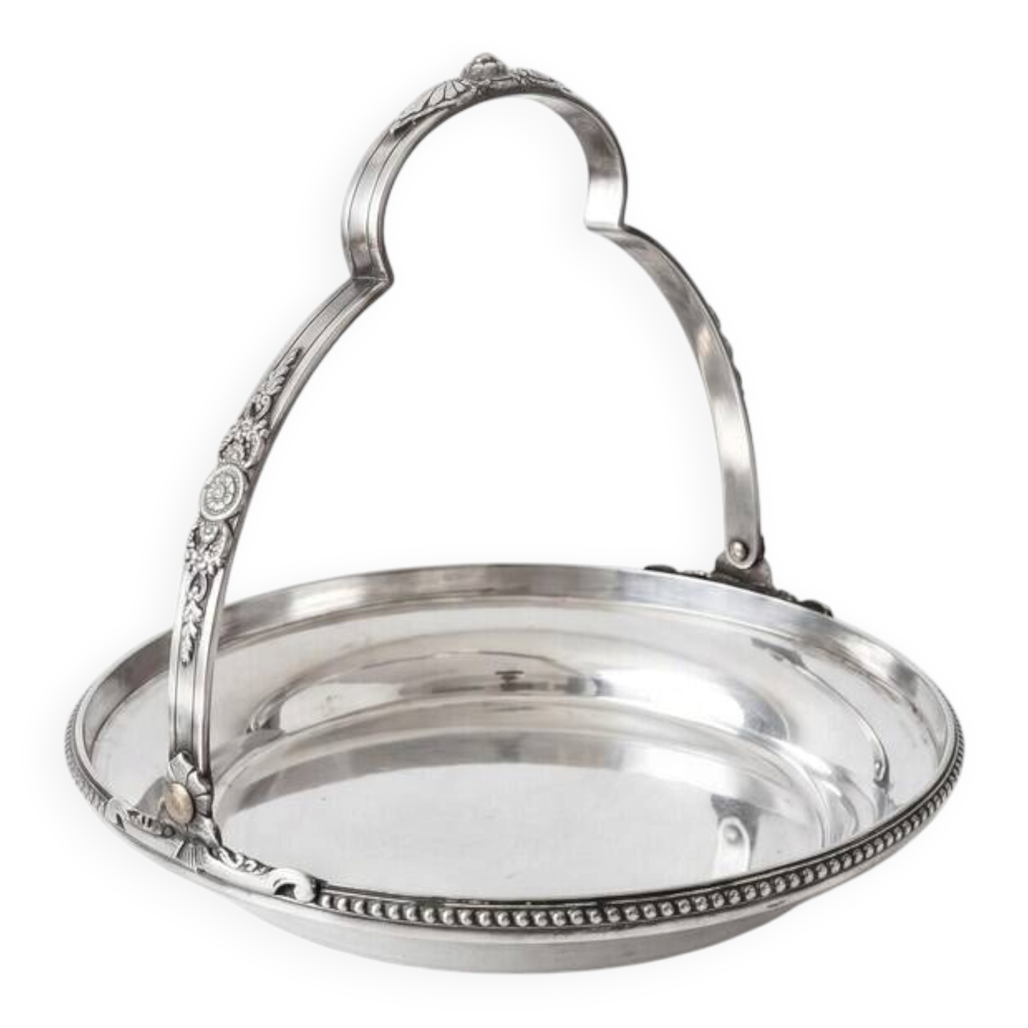 Silver-plated fruit basket with a movable handle – Louis XVI style