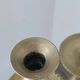 Vintage 19th century brass candlesticks - pair of patina candlesticks