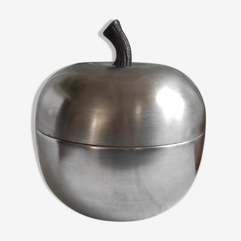 Apple ice bucket in vintage Italian aluminum design