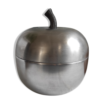 Apple ice bucket in vintage Italian aluminum design