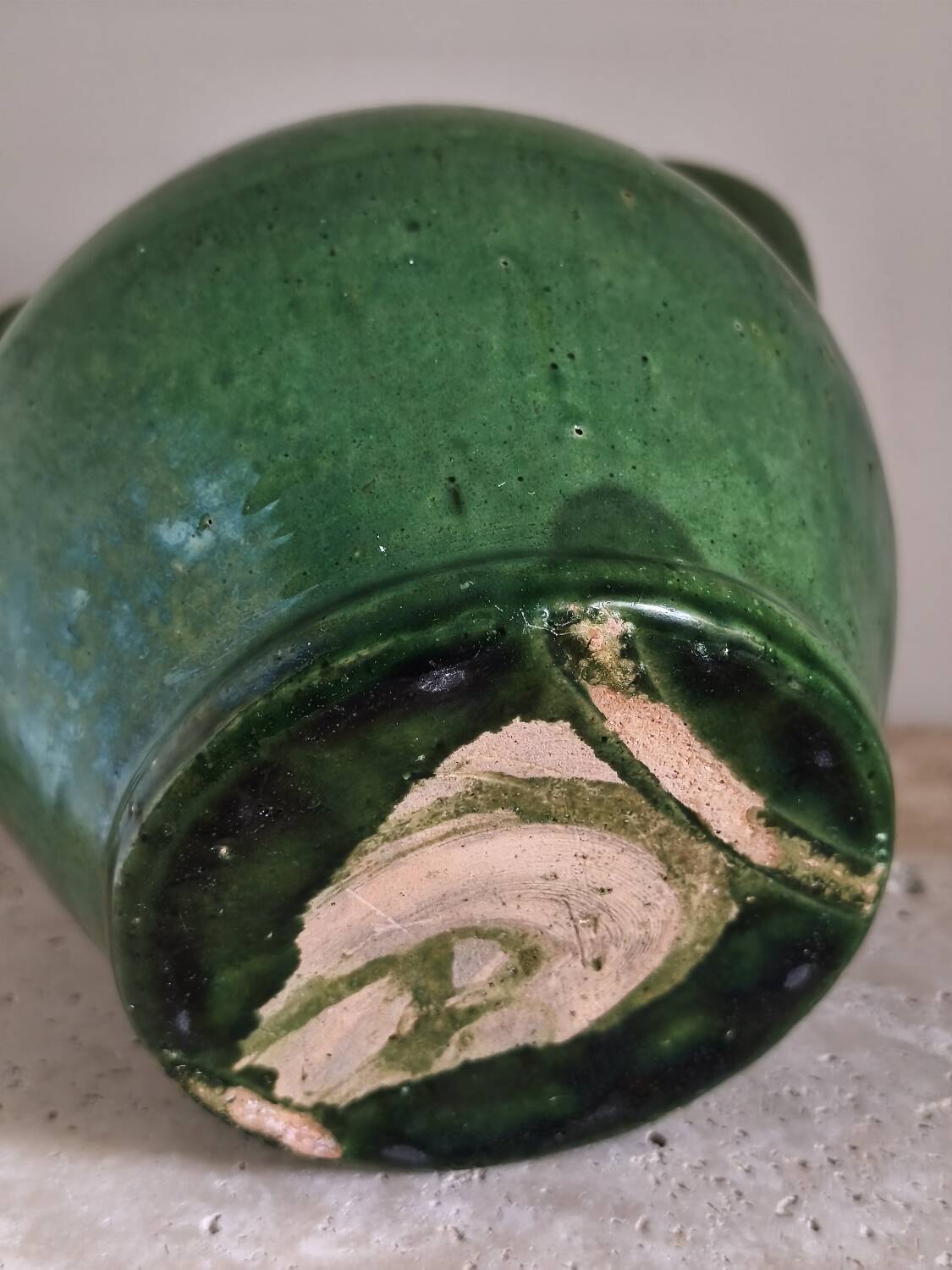 Glazed terracotta water jug