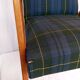 Fauteuil vintage en bois et tissu
