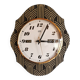 Vintage formica clock silent wall pendulum "Odo black gold"