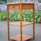 Bedside table wood imitation bamboo and marble colonial style, pedestal table, furniture 1 old drawer