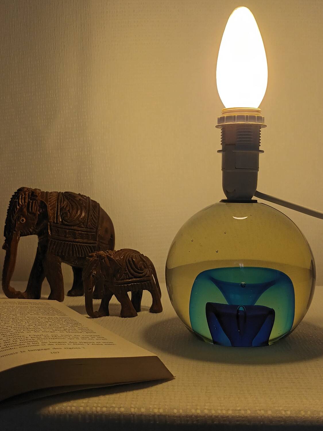 Vintage Murano ball lamp base
