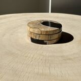 Set of 3 fossilized wood coasters (clear)