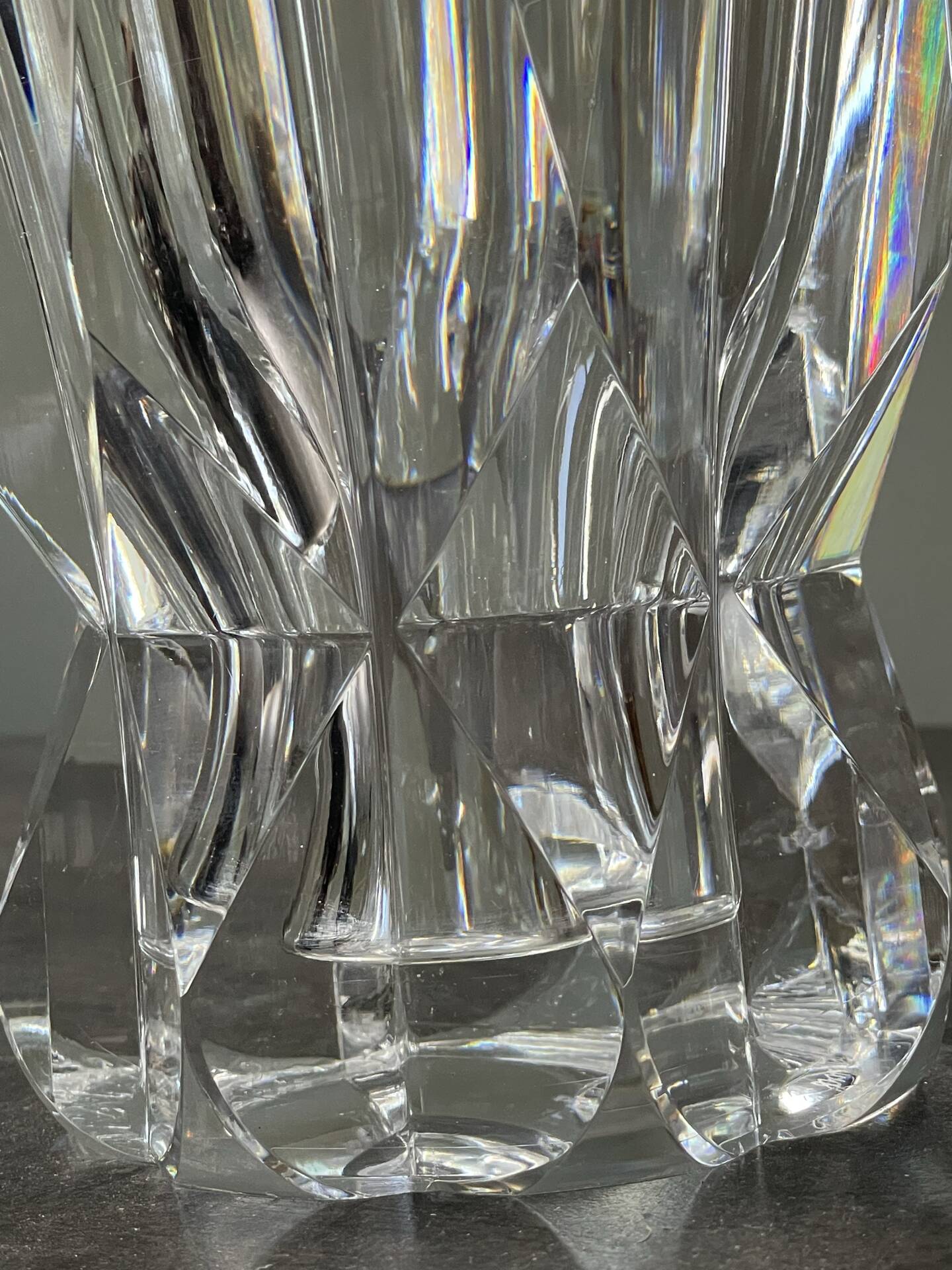 large cut crystal vase Saint Louis 1967