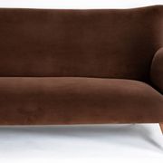 Magnificent vintage 1960s chocolate brown velvet sofa – unique piece.