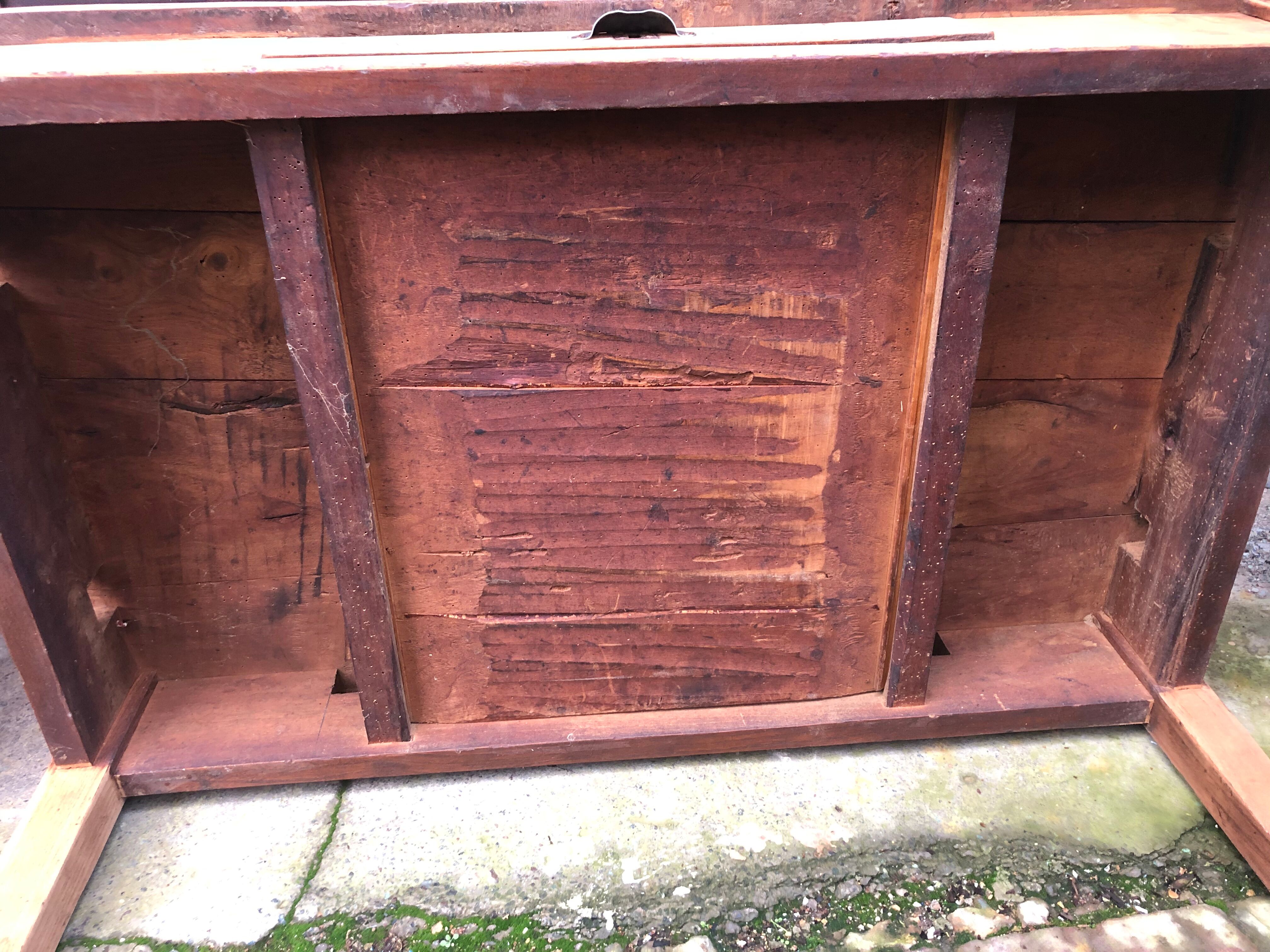 Raw wood farm table coffee table