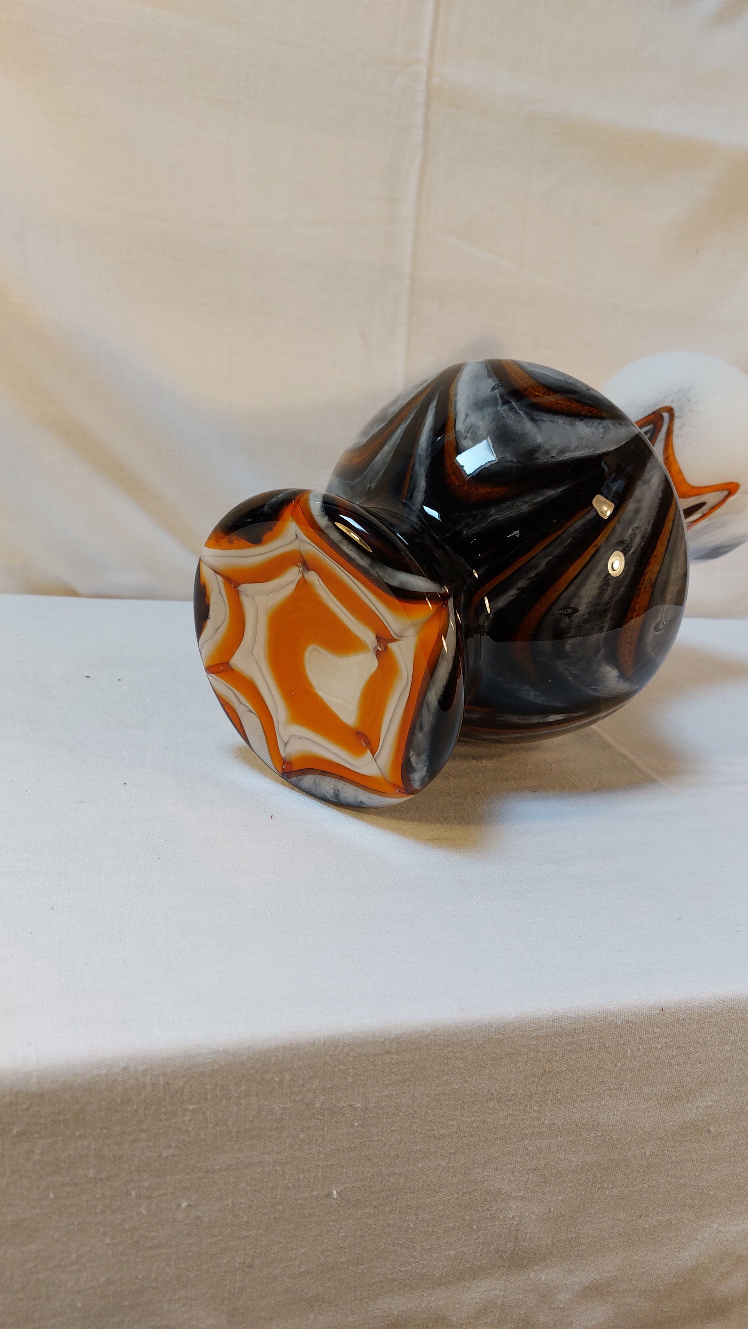 Murano Vase by Carlo Moretti - Marbled Florence Opaline - 70s
