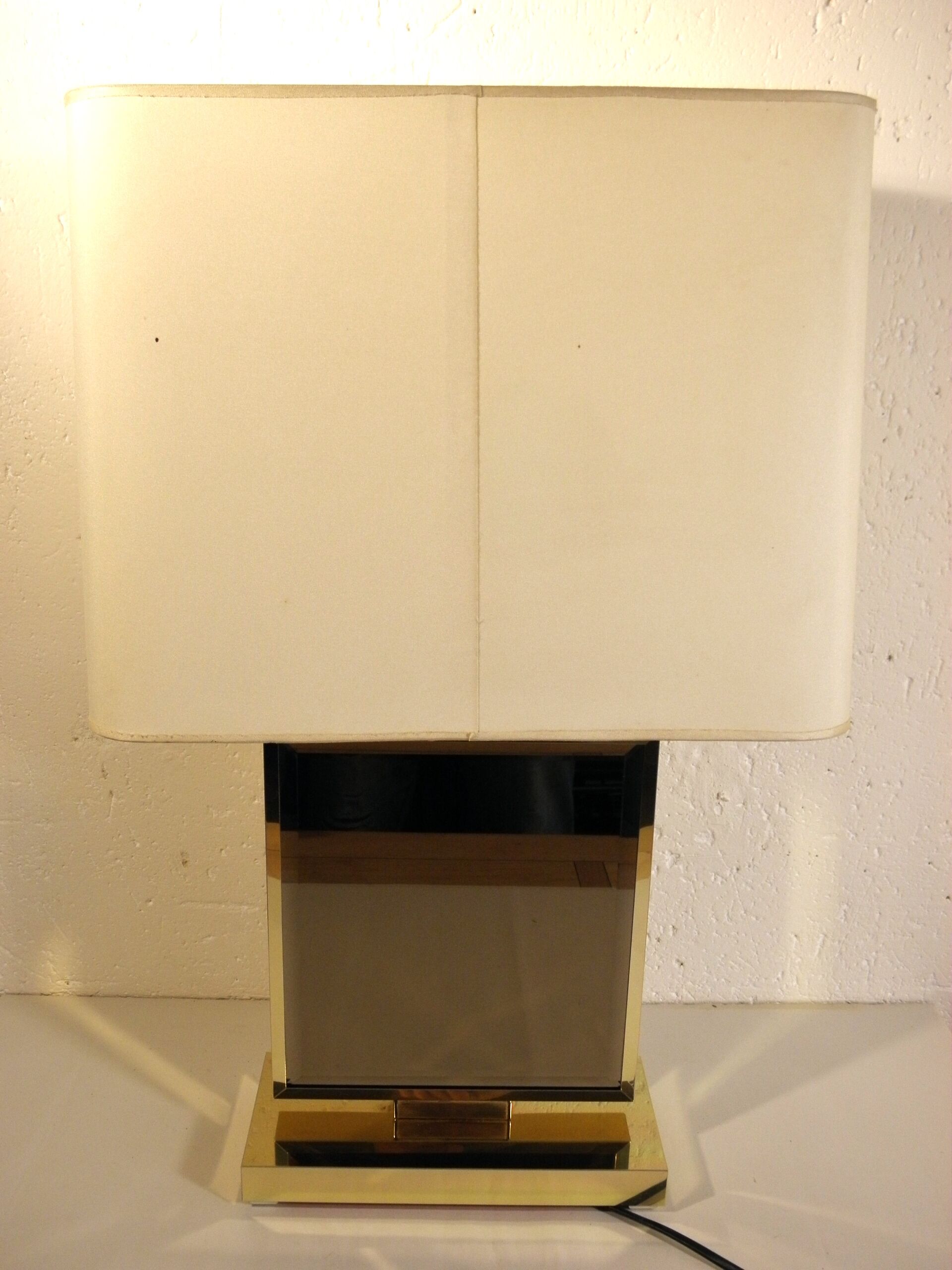 Mirror table lamp and brass 70s