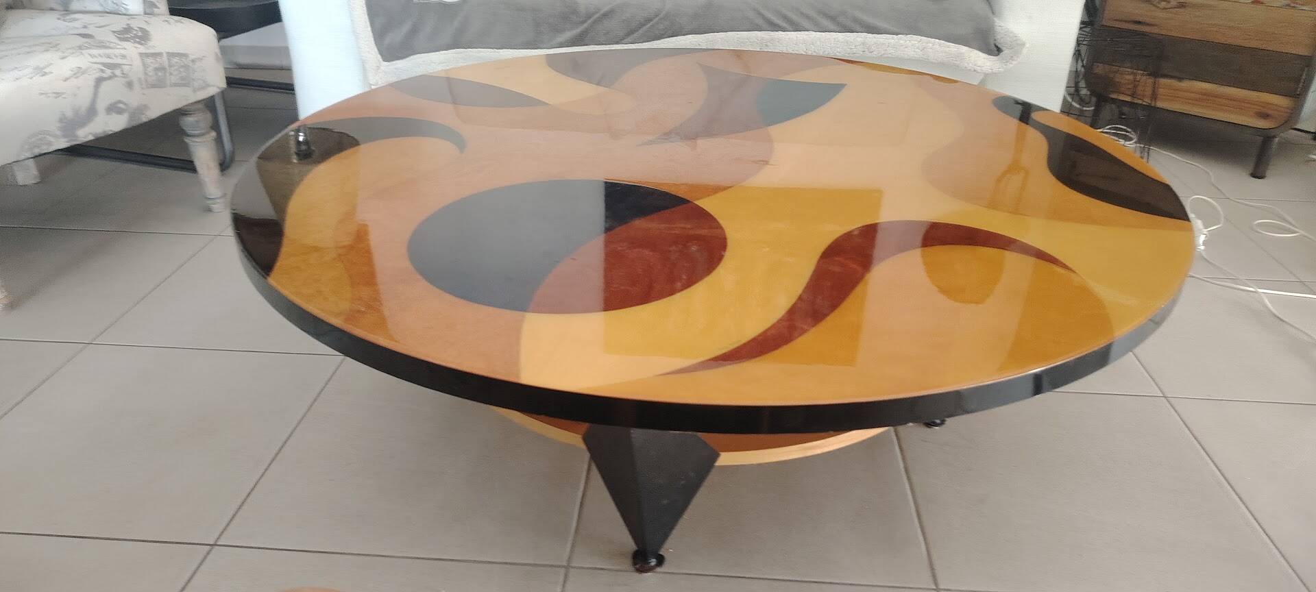 Vintage round coffee table Doug Pringle