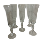 Lot de 5 flûtes à champagne 1950/60