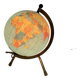 Globe vintage 1970 terrestre Taride tripode doré verre mappemonde - 23 cm