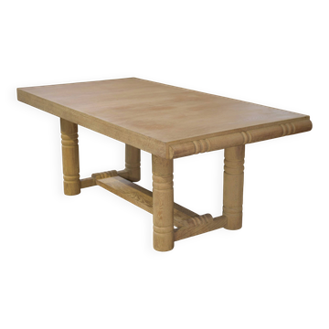 Art Deco oak table with ceruse finish in the style of Jean-Charles Moreux, 1940s.