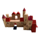 Fortified castle made of wooden cubes