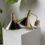 Pair of Hovik Lys brass wall lights Jonas Hidle Denmark