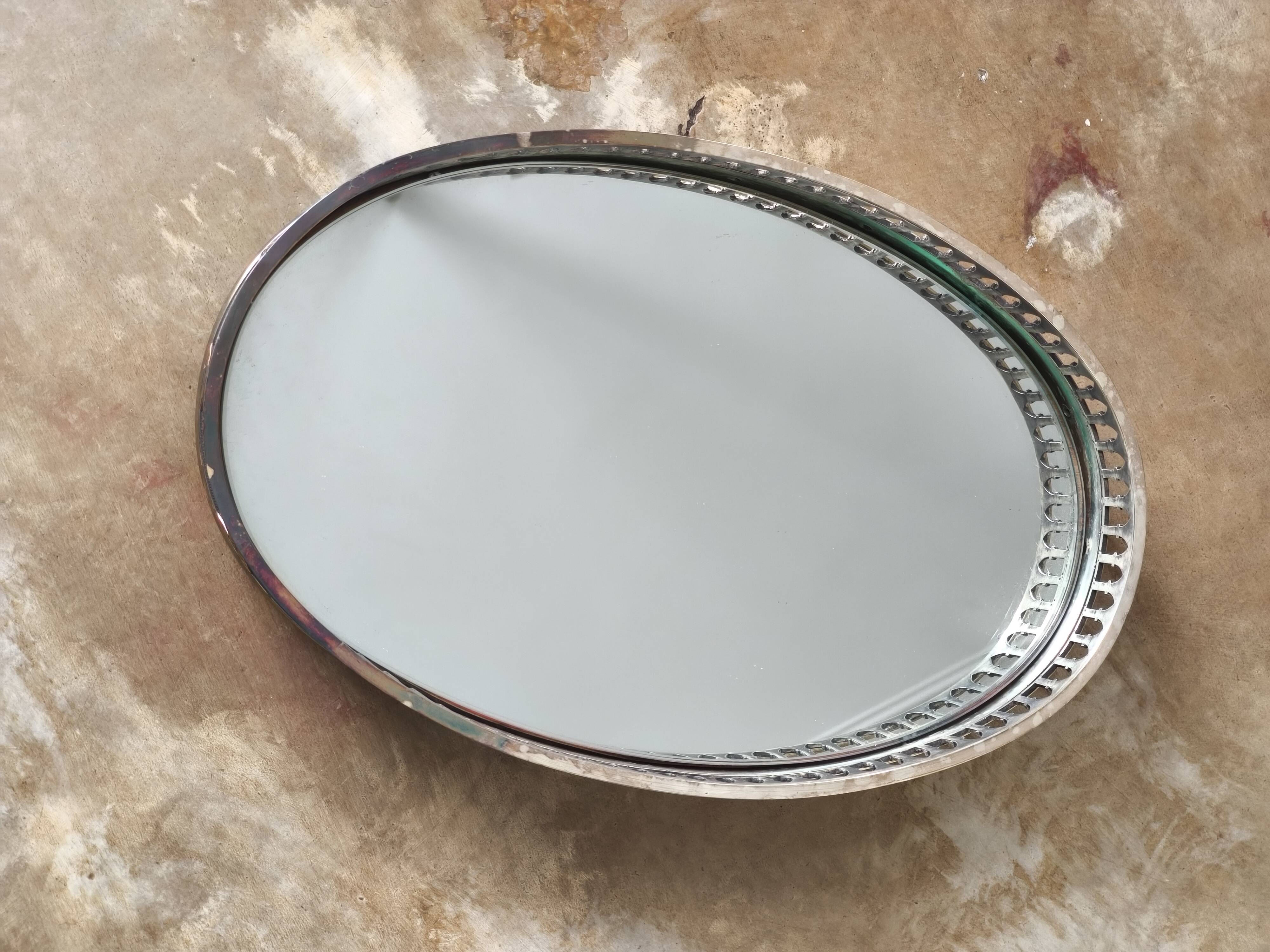 Louis XV style oval silver-plated metal centrepiece (or centerpiece) 19th century