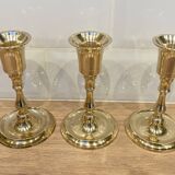 3 brass candle holders