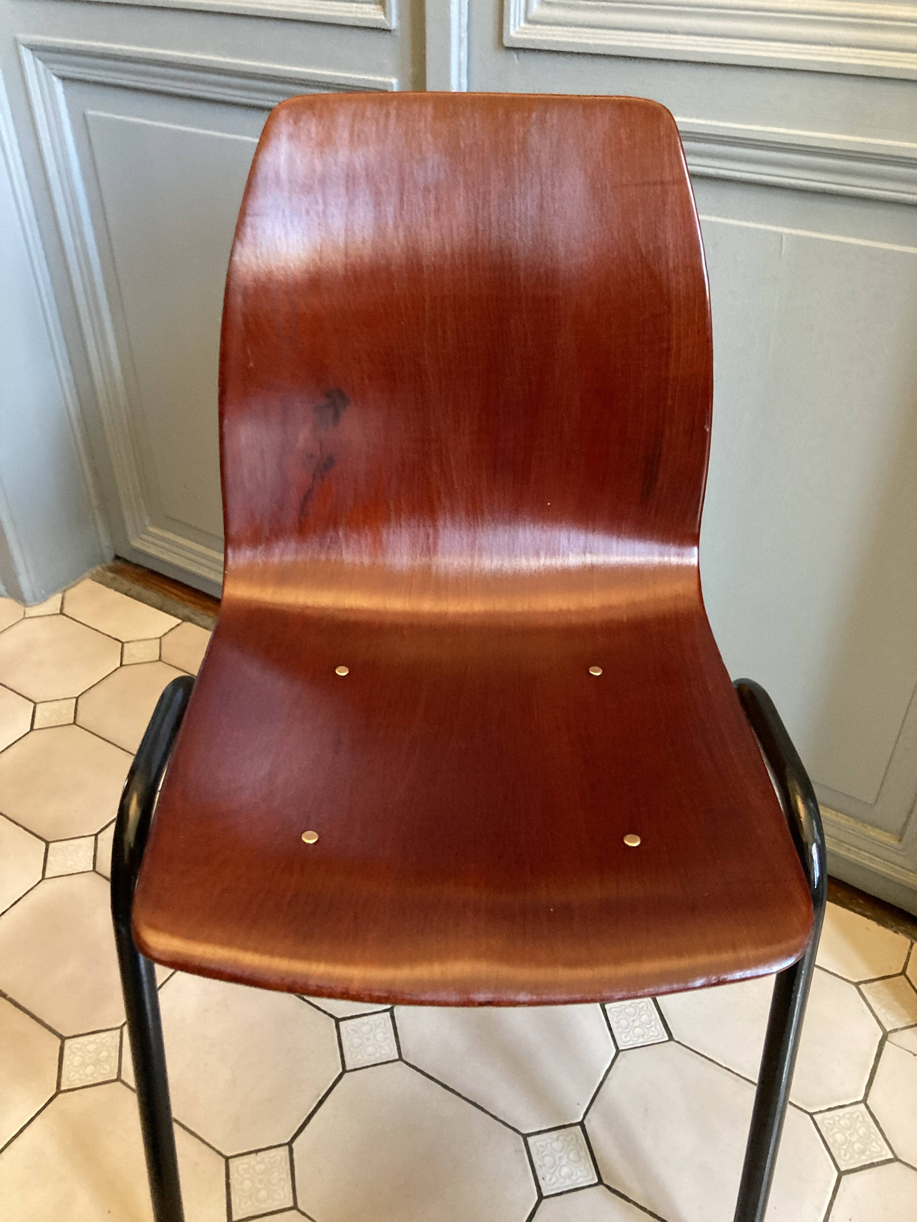 Set of 4 Pagholz Pagwood chairs 1960 – Restoration 2025