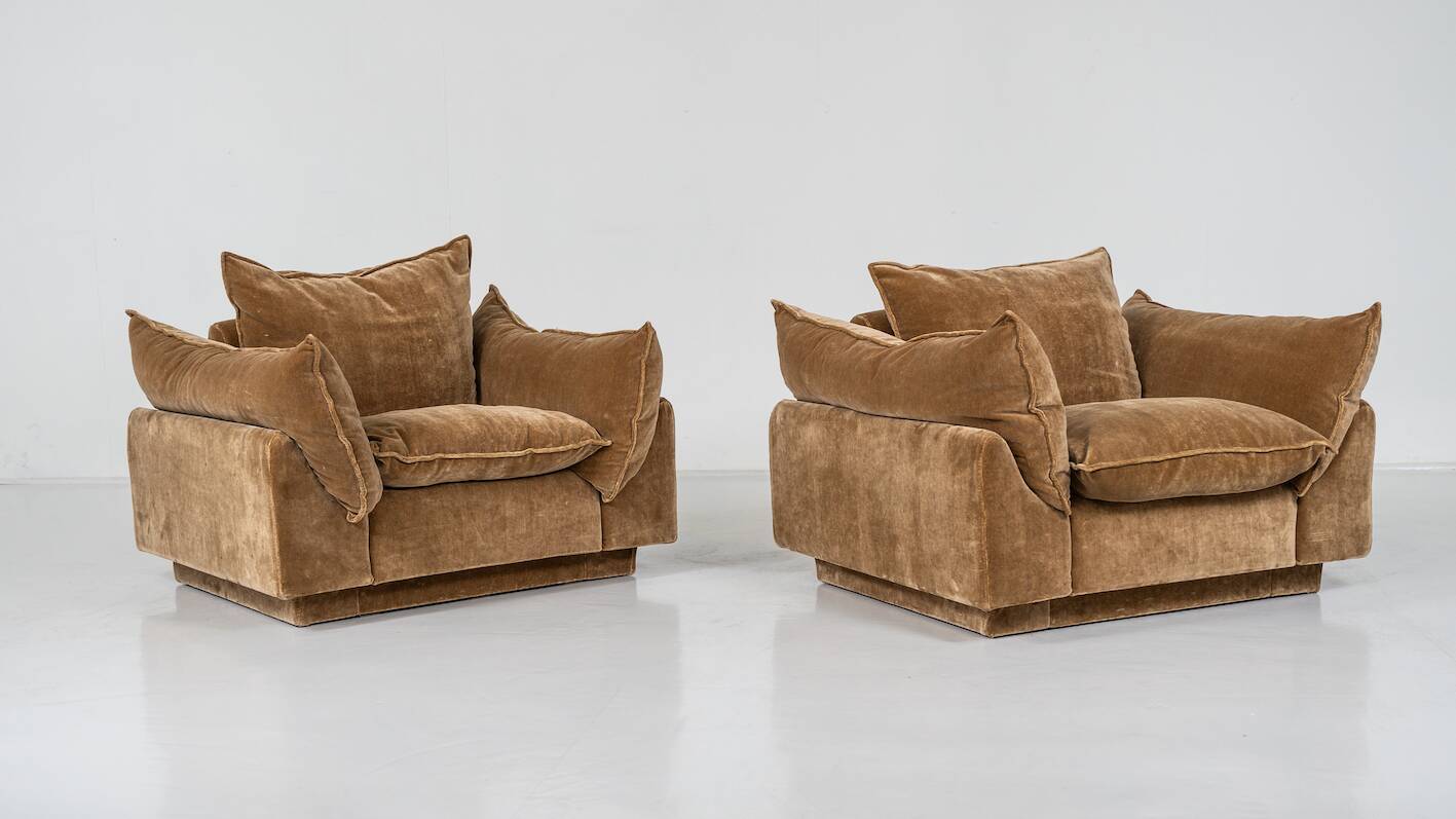 Mid-Century Modern Pair of Armchairs "Cado" by Gunnar Gravesen and David Lewis Divano for ICF, Italy