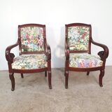 4 armchairs from the Restoration period (19th century)