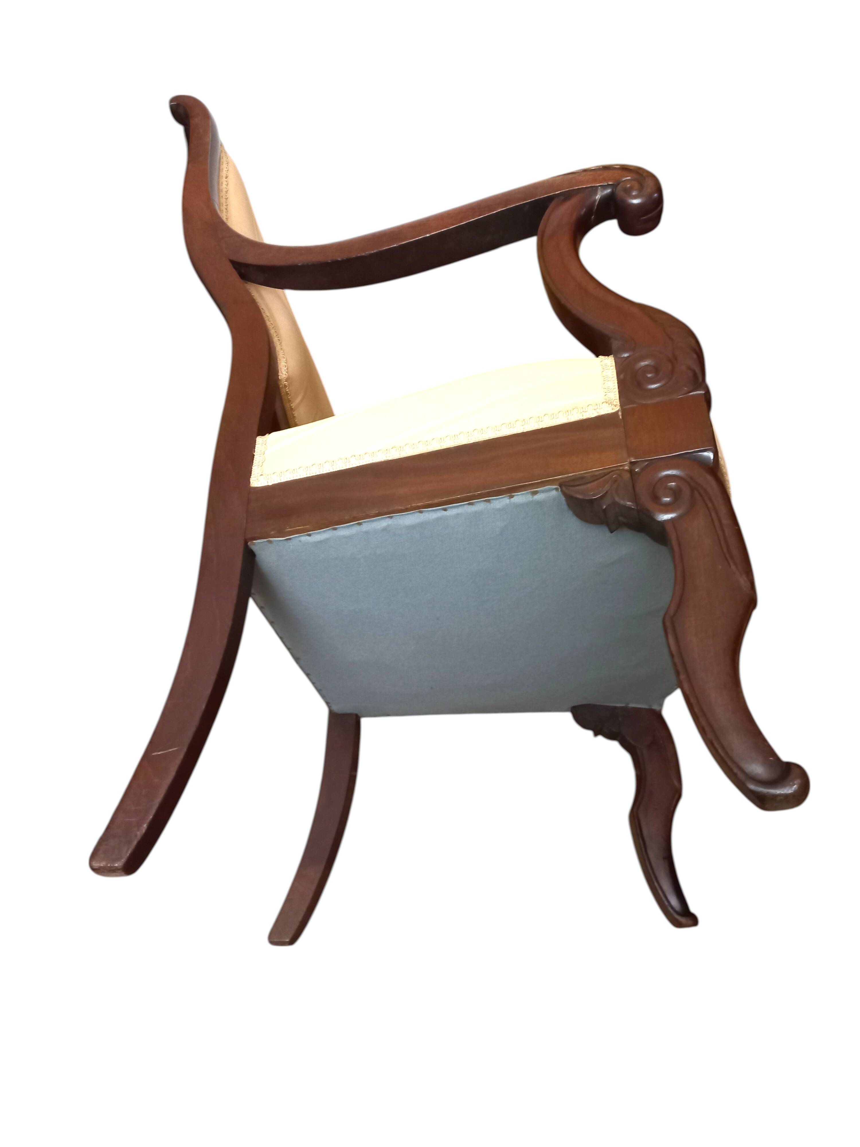 Pair of early 19th century mahogany armchairs