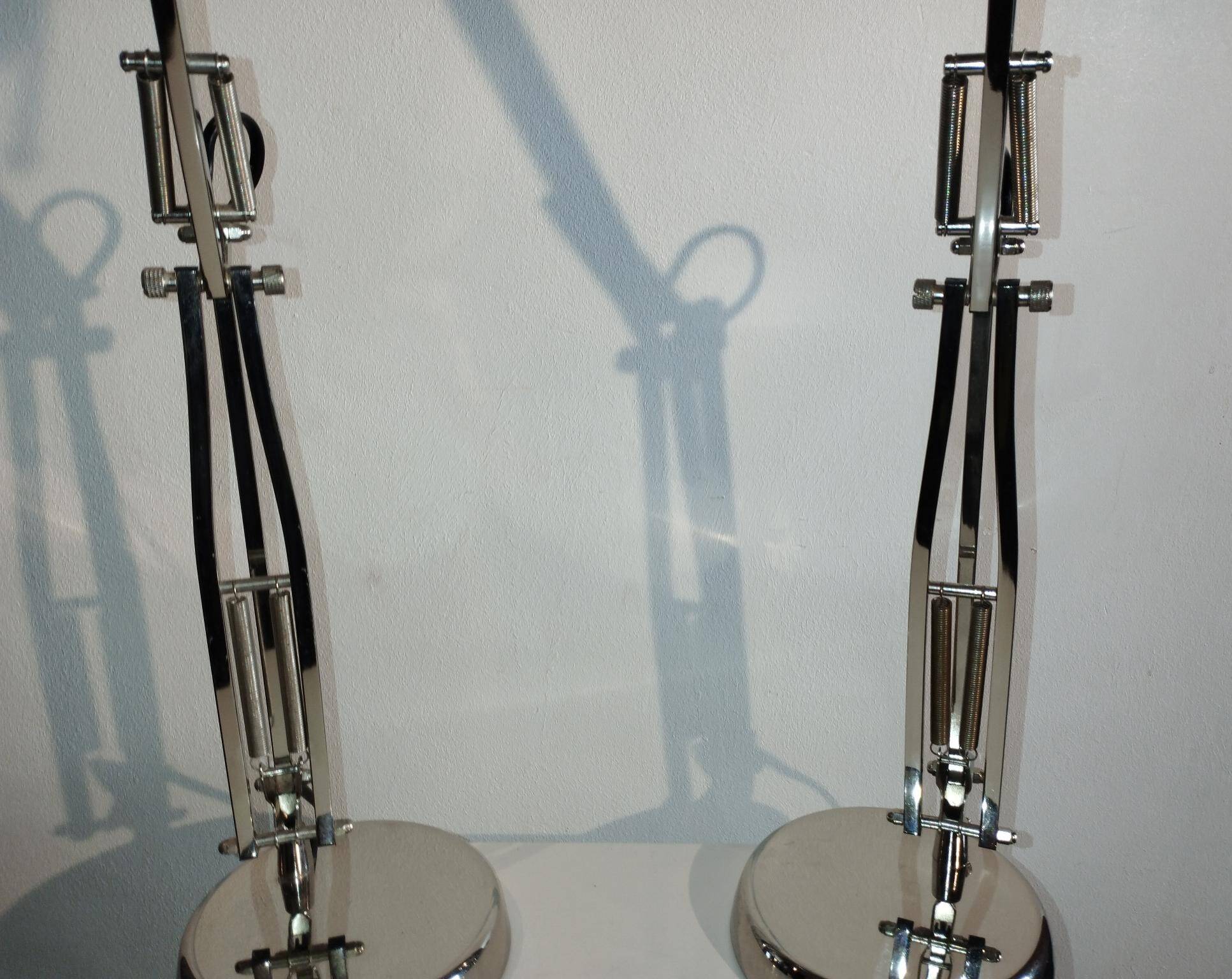 Pair of articulated lamps vintage 1980s industrial design