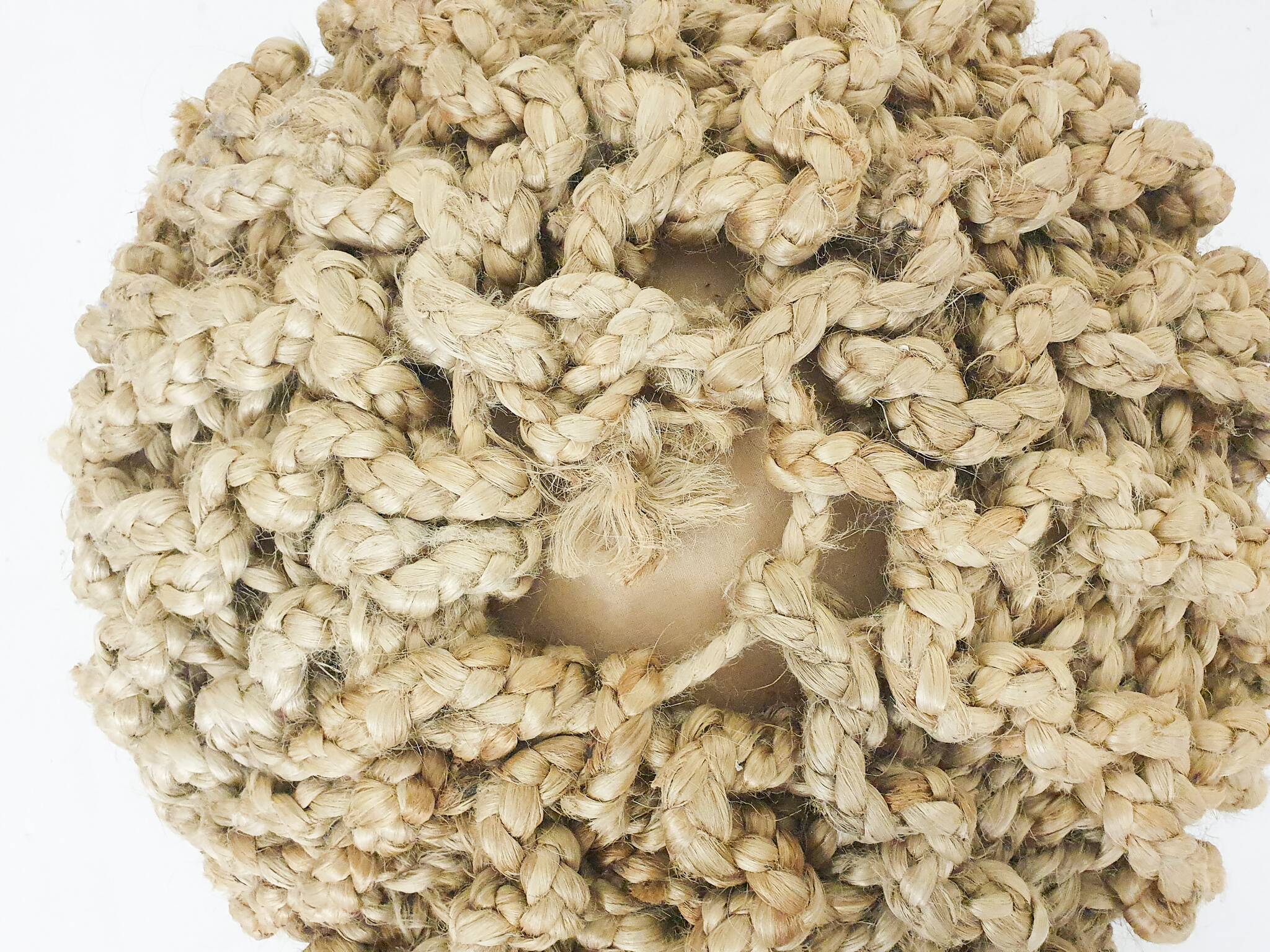 Vintage ottoman made of rope