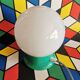 Vintage white opaline living room bedside desk lamp "Green"
