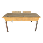 Vintage 2-seater school desk for children