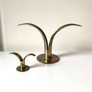 Lot of 2 Lily Design Ivar Alenius Björk Ystad metal candleholders