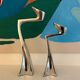 Set of 2 Swann candle holders by Matthew Hilton