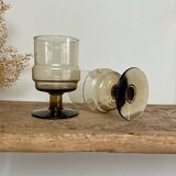 6 “Willem Heesen” smoked glass glasses