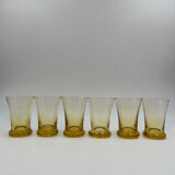 Six verres à shooter en verre jaune